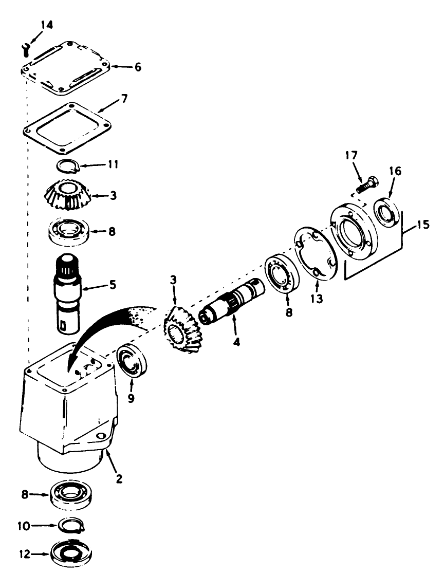 Gear Box Diagram and Parts List for 62542C (K00000001-K99999999)(1991) Lawn Boy Lawn Tractor